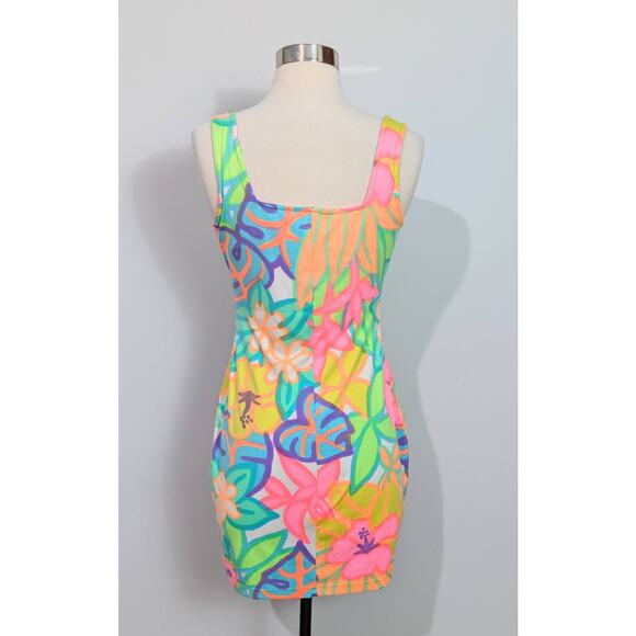 Moda Int'l Neon Tropical Bodycon Dress - Picture 4 of 6